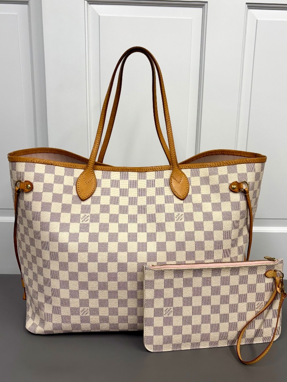 Louis Vuitton Neverfull GM Damier Azur with Pouch